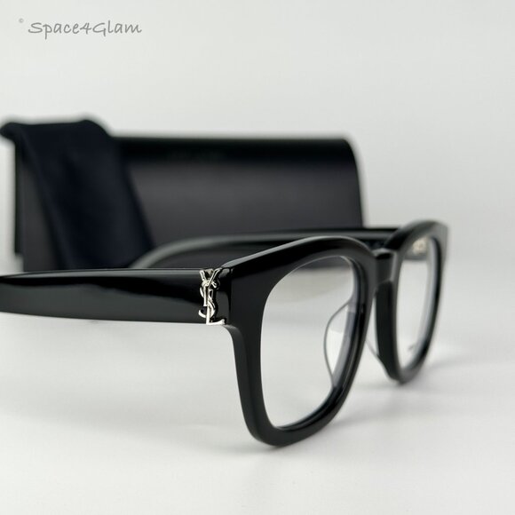NEW Saint Laurent SLM124 OPT 001 Black Demo Cat Eye Unisex Eyeglasses - Picture 5 of 10